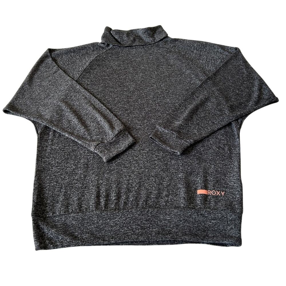 Roxy Top Women's Turtleneck Long Sleeve Pullover Gray Stretchy Size S